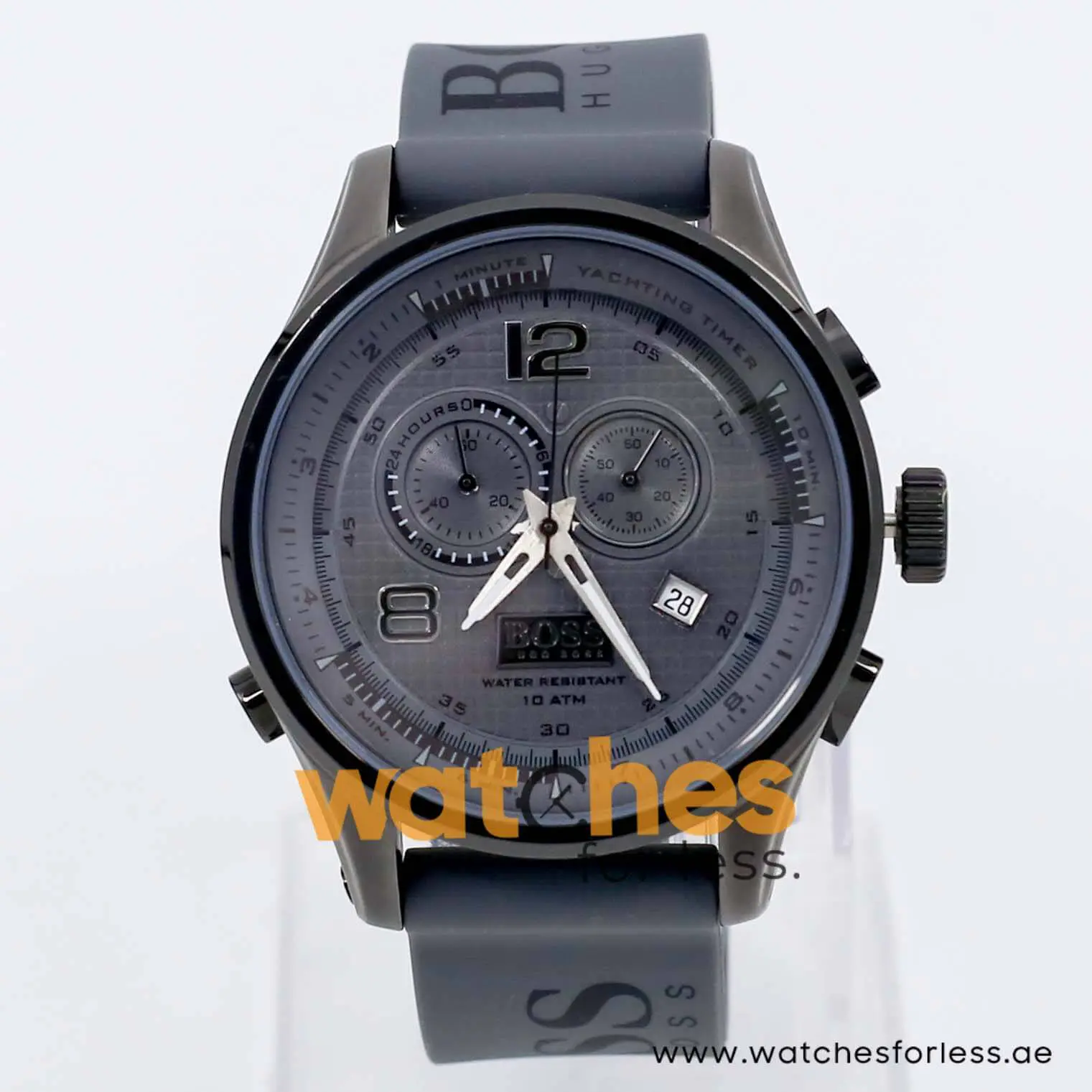 Hugo Boss Men’s Quartz Grey Silicone Strap Grey Dial 45mm Watch 1512800/1
