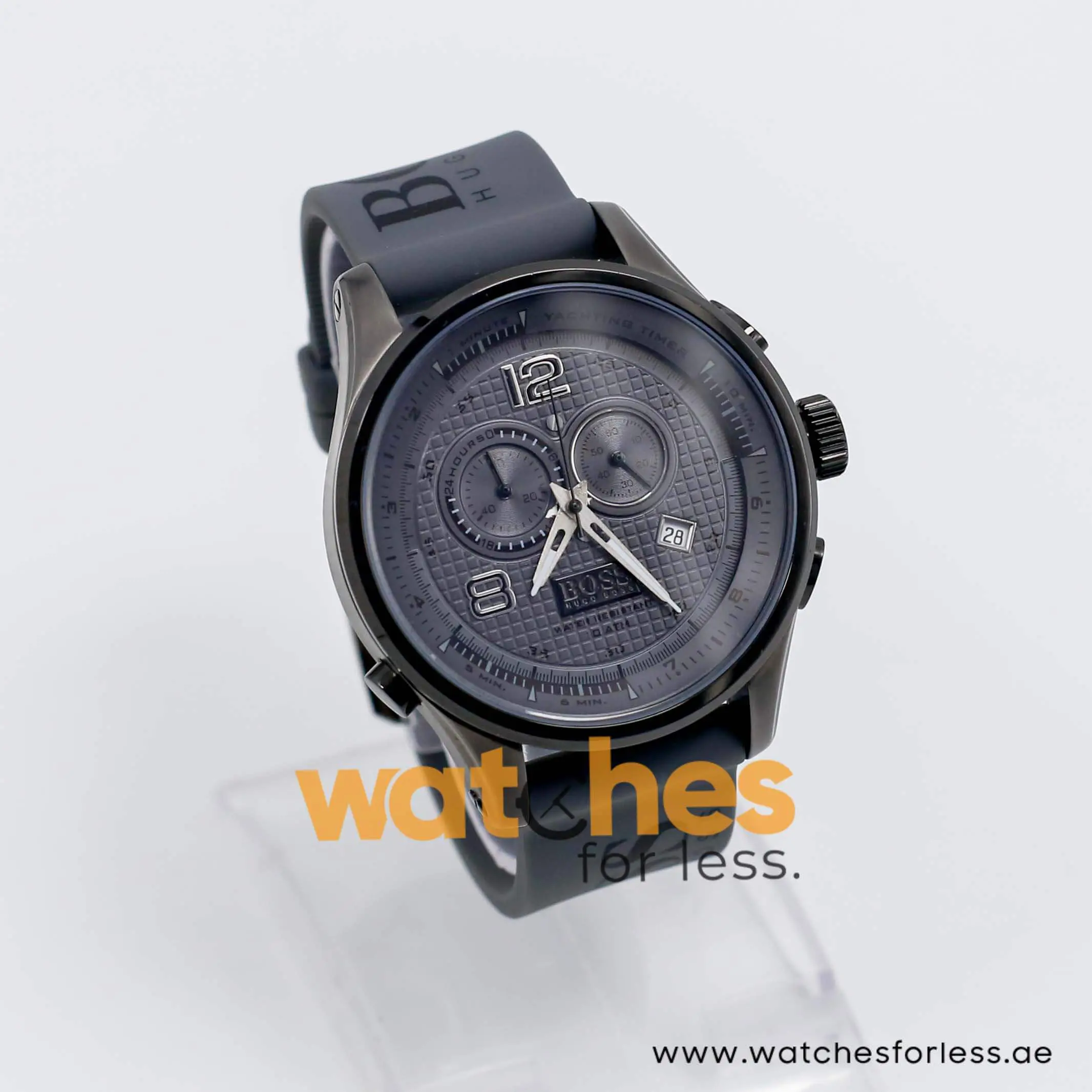 Hugo Boss Men’s Quartz Grey Silicone Strap Grey Dial 45mm Watch 1512800/1