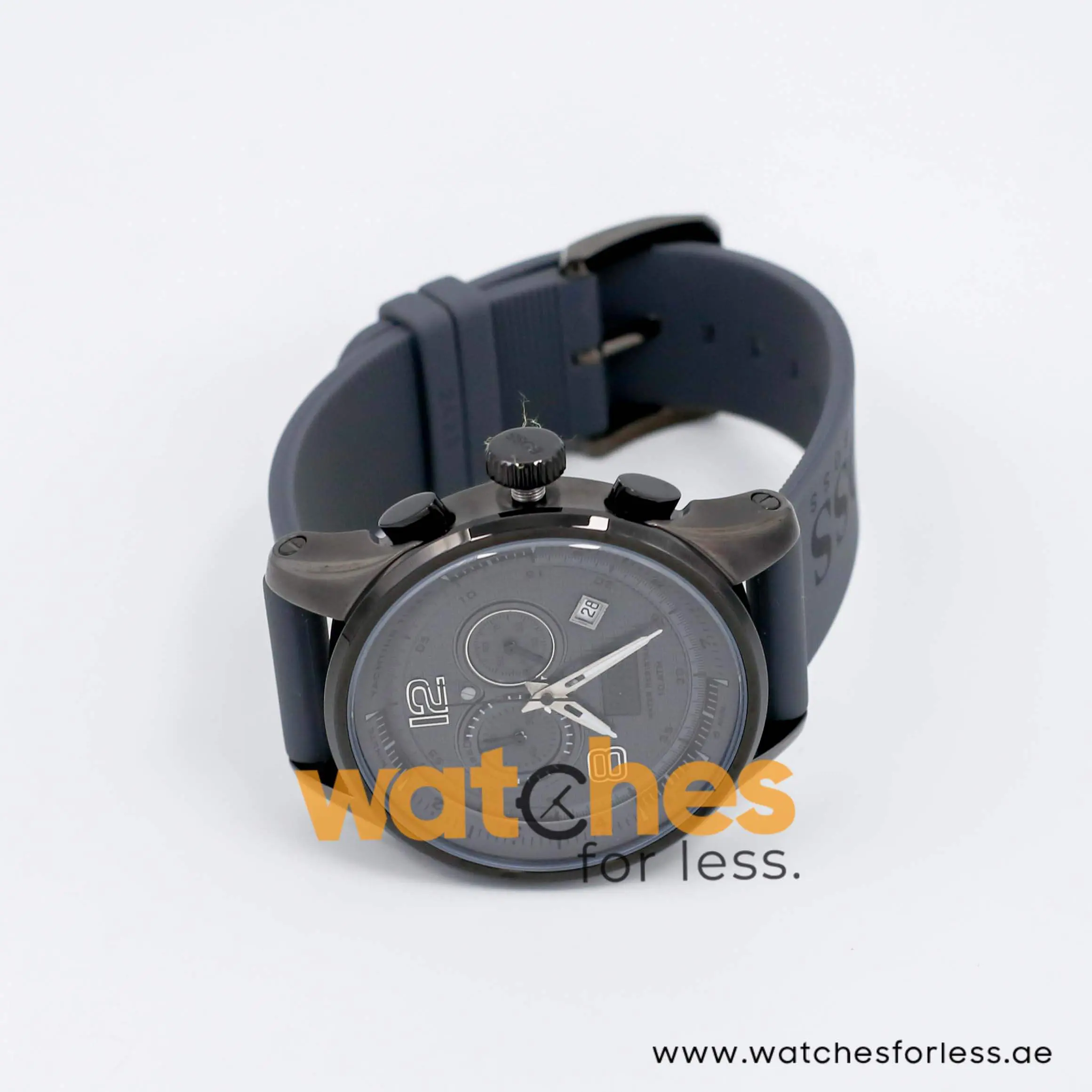Hugo Boss Men’s Quartz Grey Silicone Strap Grey Dial 45mm Watch 1512800/1