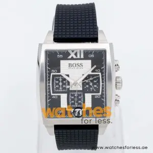Hugo Boss Men’s Quartz Black Silicone Strap Black Dial 39mm Watch 1512442