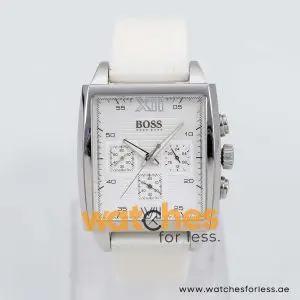 Hugo Boss Men’s Quartz White Silicone Strap White Dial 39mm Watch 1502208