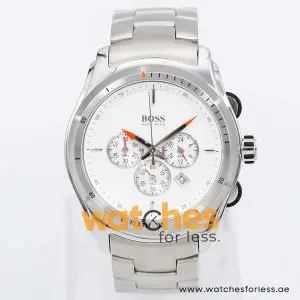 Hugo Boss Men’s Quartz Silver Stainless Steel White Dial 43mm Watch 1512155