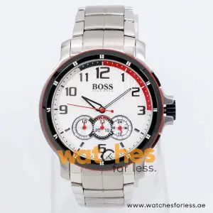 Hugo Boss Men’s Quartz Silver Stainless Steel White Dial 46mm Watch 1512367