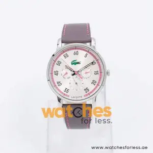 Lacoste Women’s Quartz Grey Leather Strap Silver Sunray Dial 40mm Watch 2000595