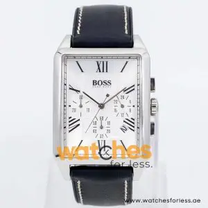 Hugo Boss Men’s Quartz Black Hybrid Strap Silver Sunray Dial 34mm Watch 1512577