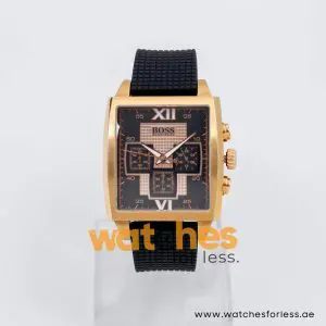Hugo Boss Men’s Quartz Black Silicone Strap Black Dial 39mm Watch 1512444