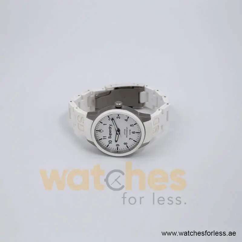 Superdry Women’s Quartz White Silicone Chain White Dial 39mm Watch SYL120W