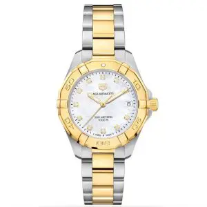 Tag Heuer Aquaracer Women’s Quartz Swiss Made Two Tone Stainless Steel Mother Of Pearl Dial 32mm Watch WBD1322.BB0320 UAE DUBAI AJMAN SHARJAH ABU DHABI RAS AL KHAIMA UMM UL QUWAIN ALAIN FUJAIRAH