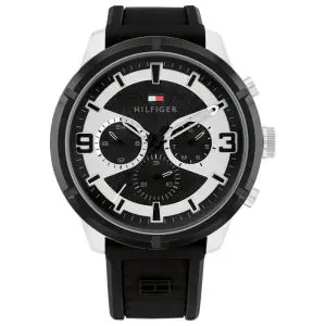 Tommy Hilfiger Men’s Quartz Black Silicone Strap Black Dial 50mm Watch 1792074 UAE DUBAI AJMAN SHARJAH ABU DHABI RAS AL KHAIMA UMM UL QUWAIN ALAIN FUJAIRAH
