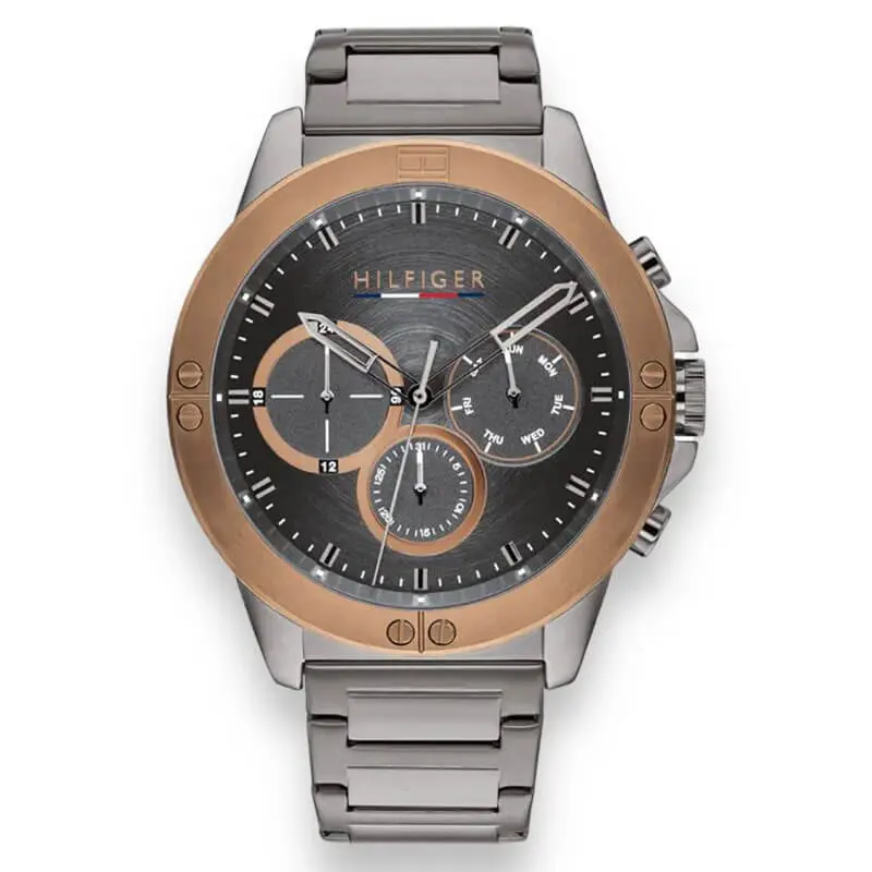 Tommy Hilfiger Men’s Quartz Grey Stainless Steel Grey Dial 46mm Watch 1791892 UAE DUBAI AJMAN SHARJAH ABU DHABI RAS AL KHAIMA UMM UL QUWAIN ALAIN FUJAIRAH