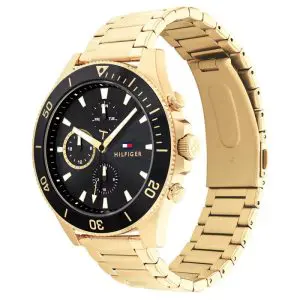 Tommy Hilfiger Men’s Quartz Gold Stainless Steel Black Dial 46mm Watch 1791919 UAE DUBAI AJMAN SHARJAH ABU DHABI RAS AL KHAIMA UMM UL QUWAIN ALAIN FUJAIRAH