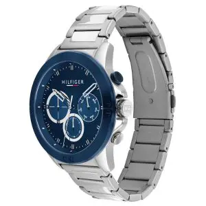 Tommy Hilfiger Men’s Quartz Silver Stainless Steel Blue Dial 46mm Watch 1791932 UAE DUBAI AJMAN SHARJAH ABU DHABI RAS AL KHAIMA UMM UL QUWAIN ALAIN FUJAIRAH