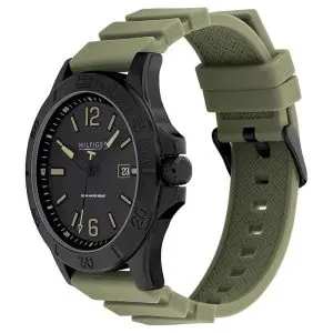 Tommy Hilfiger Men’s Quartz Green Silicone Strap Black Dial 46mm Watch 1791992 UAE DUBAI AJMAN SHARJAH ABU DHABI RAS AL KHAIMA UMM UL QUWAIN ALAIN FUJAIRAH