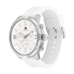 Tommy Hilfiger Men’s Quartz White Silicone Strap White Dial 50mm Watch 1792072 UAE DUBAI AJMAN SHARJAH ABU DHABI RAS AL KHAIMA UMM UL QUWAIN ALAIN FUJAIRAH