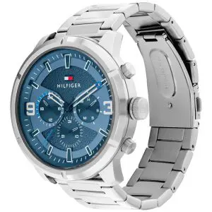 Tommy Hilfiger Men’s Quartz Silver Stainless Steel Blue Dial 50mm Watch 1792077 UAE DUBAI AJMAN SHARJAH ABU DHABI RAS AL KHAIMA UMM UL QUWAIN ALAIN FUJAIRAH