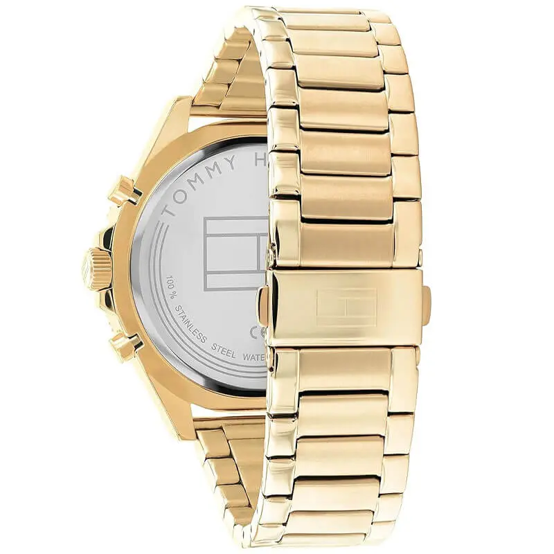 Tommy Hilfiger Men’s Quartz Gold Stainless Steel Black Dial 46mm Watch 1791919 UAE DUBAI AJMAN SHARJAH ABU DHABI RAS AL KHAIMA UMM UL QUWAIN ALAIN FUJAIRAH