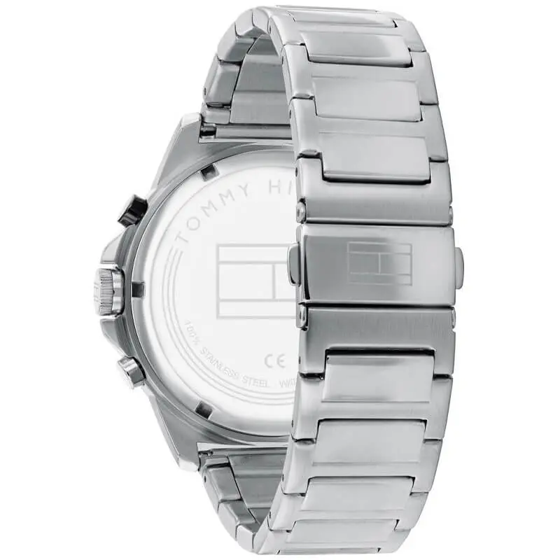 Tommy Hilfiger Men’s Quartz Silver Stainless Steel Black Dial 46mm Watch 1791890 UAE DUBAI AJMAN SHARJAH ABU DHABI RAS AL KHAIMA UMM UL QUWAIN ALAIN FUJAIRAH