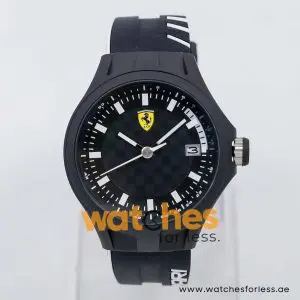 Ferrari Men’s Quartz Black Silicone Strap Black Dial 44mm Watch 830125 UAE DUBAI AJMAN SHARJAH ABU DHABI RAS AL KHAIMA UMM UL QUWAIN ALAIN FUJAIRAH