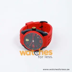 Ferrari Men’s Quartz Red Silicone Strap Black Dial 46mm Watch 830118 UAE DUBAI AJMAN SHARJAH ABU DHABI RAS AL KHAIMA UMM UL QUWAIN ALAIN FUJAIRAH
