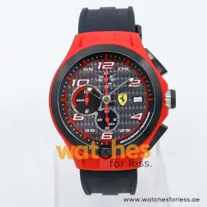 Ferrari Men’s Quartz Black Silicone Strap Black Dial 44mm Watch 830017