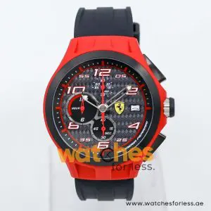 Ferrari Men’s Quartz Black Silicone Strap Black Dial 44mm Watch 830017
