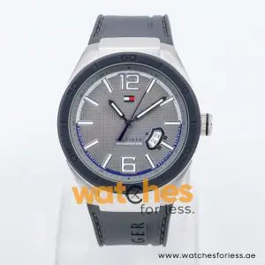 Tommy Hilfiger Men’s Quartz Grey Silicone Strap Grey Dial 43mm Watch 1790725