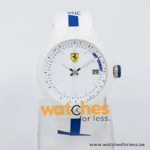 Ferrari Men’s Quartz White Silicone Strap White Dial 44mm Watch 830153 UAE DUBAI AJMAN SHARJAH ABU DHABI RAS AL KHAIMA UMM UL QUWAIN ALAIN FUJAIRAH