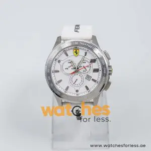 Ferrari Men’s Quartz White Silicone Strap White Dial 48mm Watch 830140/1
