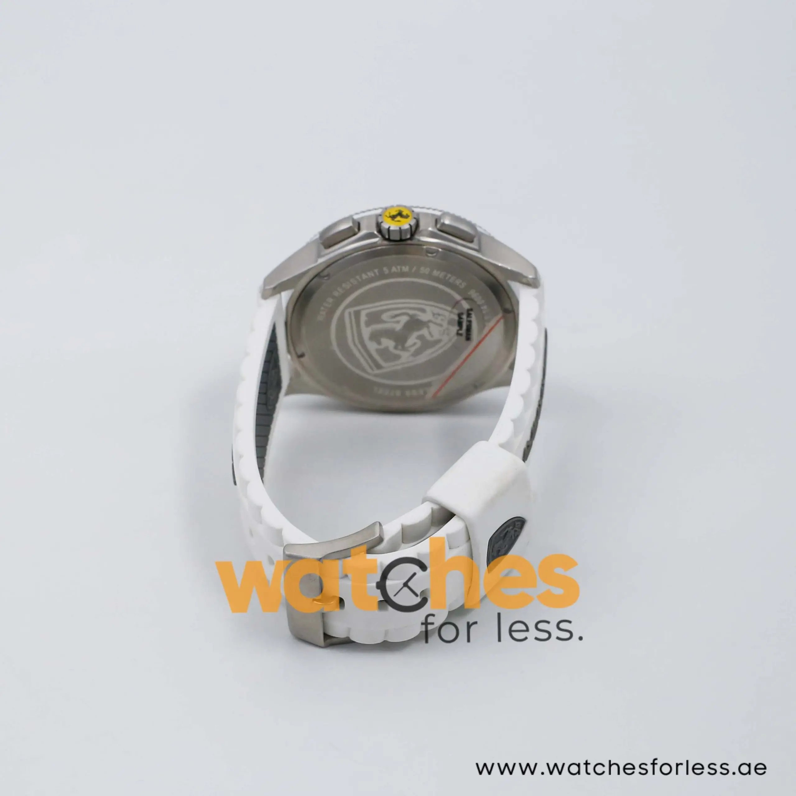 Ferrari Men’s Quartz White Silicone Strap White Dial 48mm Watch 830140/1