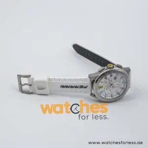 Ferrari Men’s Quartz White Silicone Strap White Dial 48mm Watch 830140/1