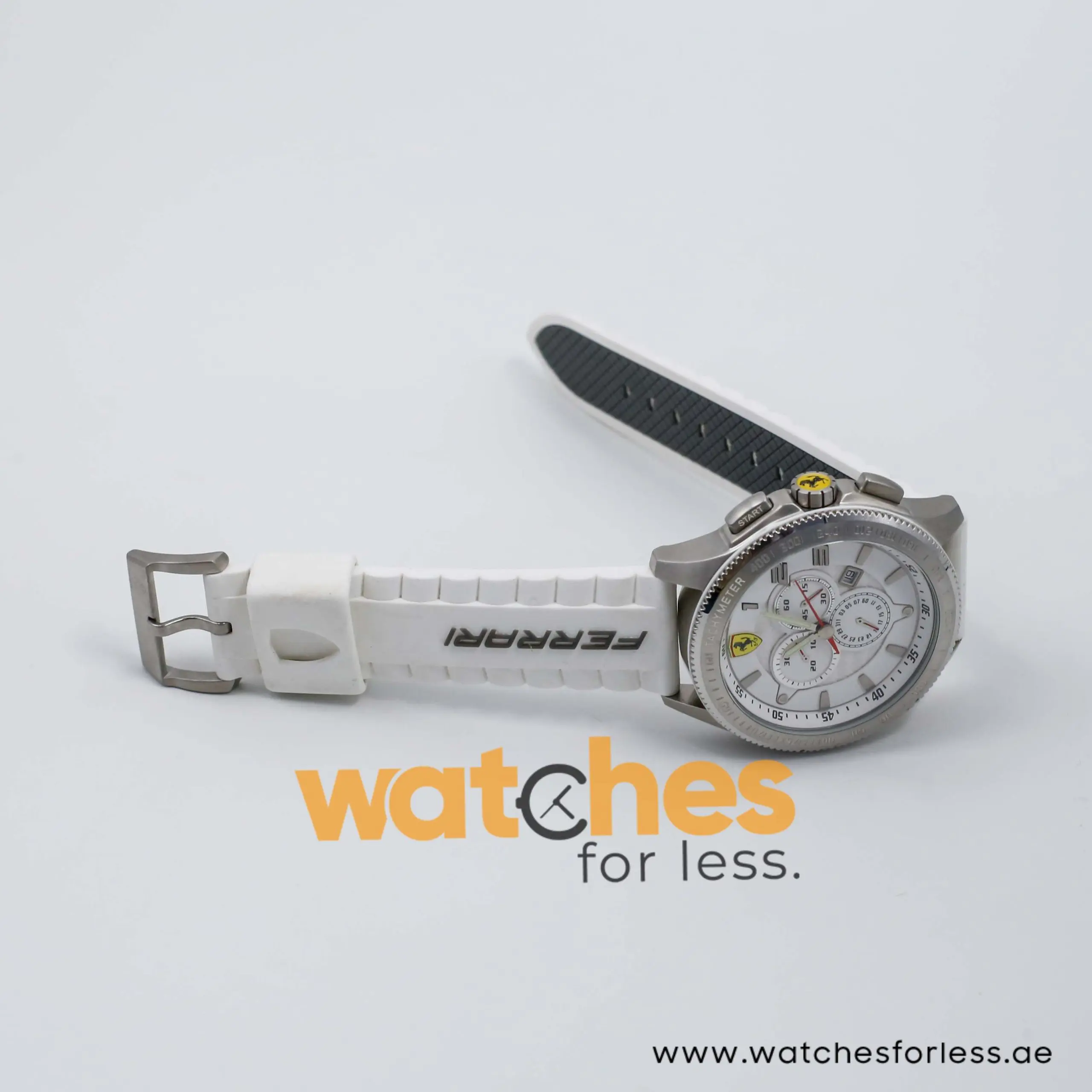 Ferrari Men’s Quartz White Silicone Strap White Dial 48mm Watch 830140/1