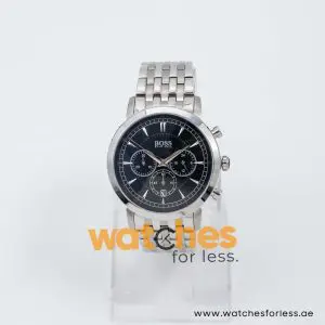 Hugo Boss Men’s Quartz Silver Stainless Steel Black Dial 42mm Watch 1512903