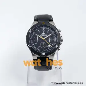 Lacoste Men’s Quartz Black Leather Strap Black Dial 43mm Watch 2010491 UAE DUBAI AJMAN SHARJAH ABU DHABI RAS AL KHAIMA UMM UL QUWAIN ALAIN FUJAIRAH