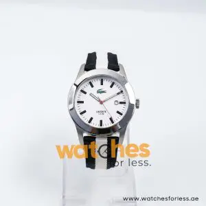 Lacoste Unisex’s Quartz Black & White Nylon Strap White Dial 42mm Watch 2010503 UAE DUBAI AJMAN SHARJAH ABU DHABI RAS AL KHAIMA UMM UL QUWAIN ALAIN FUJAIRAH