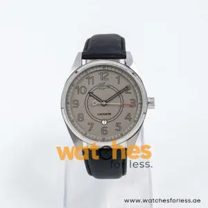 Lacoste Men’s Quartz Black Leather Strap Grey Dial 43mm Watch 2010625 UAE DUBAI AJMAN SHARJAH ABU DHABI RAS AL KHAIMA UMM UL QUWAIN ALAIN FUJAIRAH