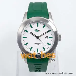 Lacoste Men’s Quartz Green Silicone Strap White Dial 42mm Watch 2010412 UAE DUBAI AJMAN SHARJAH ABU DHABI RAS AL KHAIMA UMM UL QUWAIN ALAIN FUJAIRAH