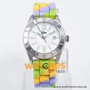 Lacoste Women’s Quartz Multi Color Silicone Strap White Dial 37mm Watch LC323140164 UAE DUBAI AJMAN SHARJAH ABU DHABI RAS AL KHAIMA UMM UL QUWAIN ALAIN FUJAIRAH