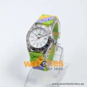 Lacoste Women’s Quartz Multi Color Silicone Strap White Dial 37mm Watch LC323140164 UAE DUBAI AJMAN SHARJAH ABU DHABI RAS AL KHAIMA UMM UL QUWAIN ALAIN FUJAIRAH