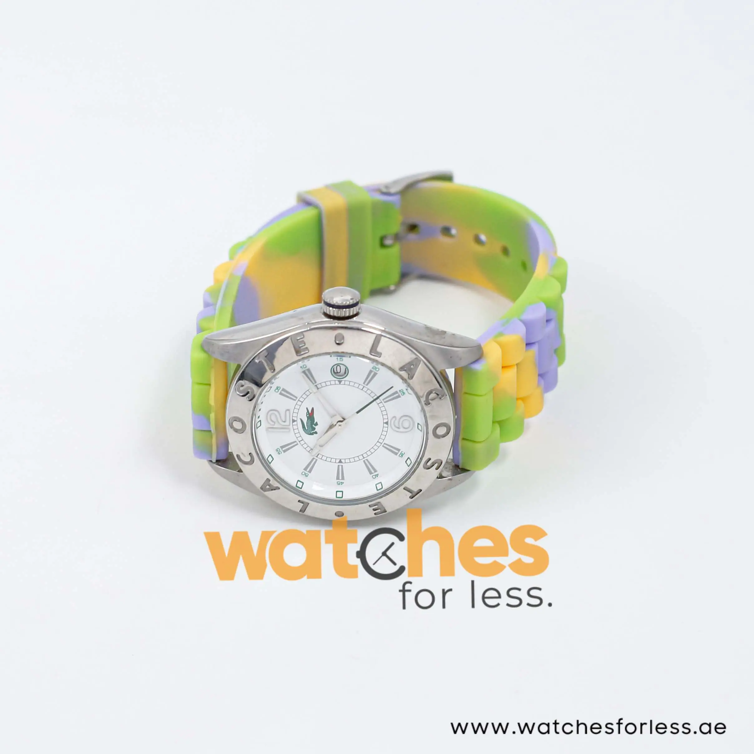 Lacoste Women’s Quartz Multi Color Silicone Strap White Dial 37mm Watch LC323140164 UAE DUBAI AJMAN SHARJAH ABU DHABI RAS AL KHAIMA UMM UL QUWAIN ALAIN FUJAIRAH