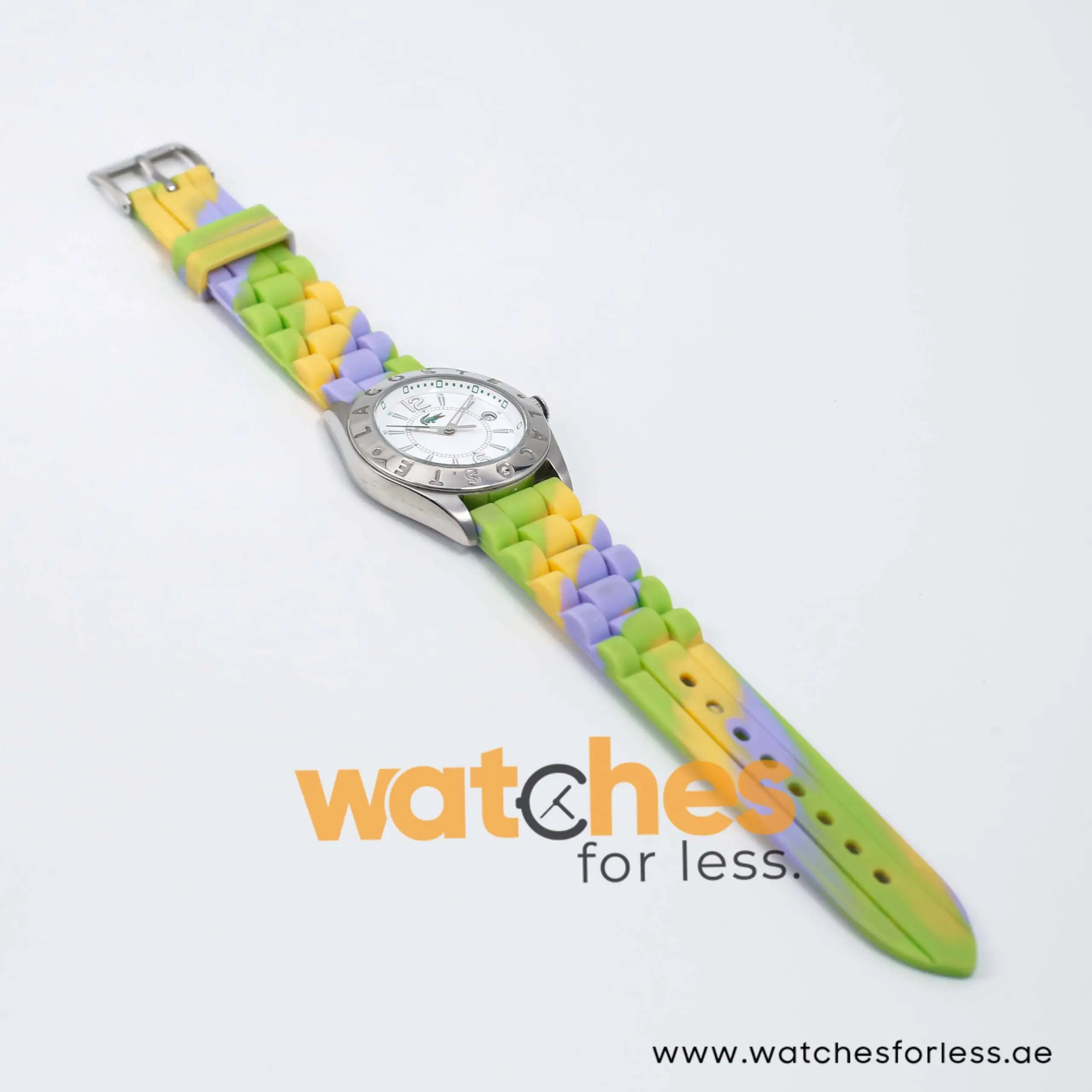 Lacoste Women’s Quartz Multi Color Silicone Strap White Dial 37mm Watch LC323140164 UAE DUBAI AJMAN SHARJAH ABU DHABI RAS AL KHAIMA UMM UL QUWAIN ALAIN FUJAIRAH