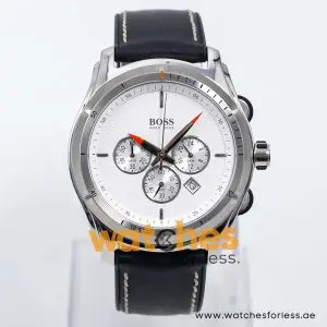 Hugo Boss Men’s Quartz Black Leather Strap White Dial 43mm Watch 1512153 UAE DUBAI AJMAN SHARJAH ABU DHABI RAS AL KHAIMA UMM UL QUWAIN ALAIN FUJAIRAH