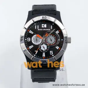 Hugo Boss Men’s Quartz Black Nylon Strap Black Dial 44mm Watch 1512536 UAE DUBAI AJMAN SHARJAH ABU DHABI RAS AL KHAIMA UMM UL QUWAIN ALAIN FUJAIRAH