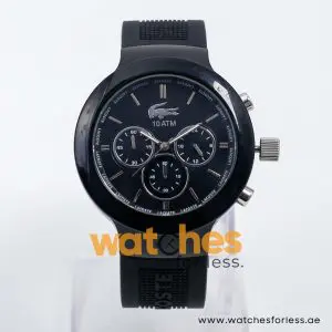 Lacoste Men’s Quartz Black Silicone Strap Black Dial 44mm Watch 2010651 UAE DUBAI AJMAN SHARJAH ABU DHABI RAS AL KHAIMA UMM UL QUWAIN ALAIN FUJAIRAH