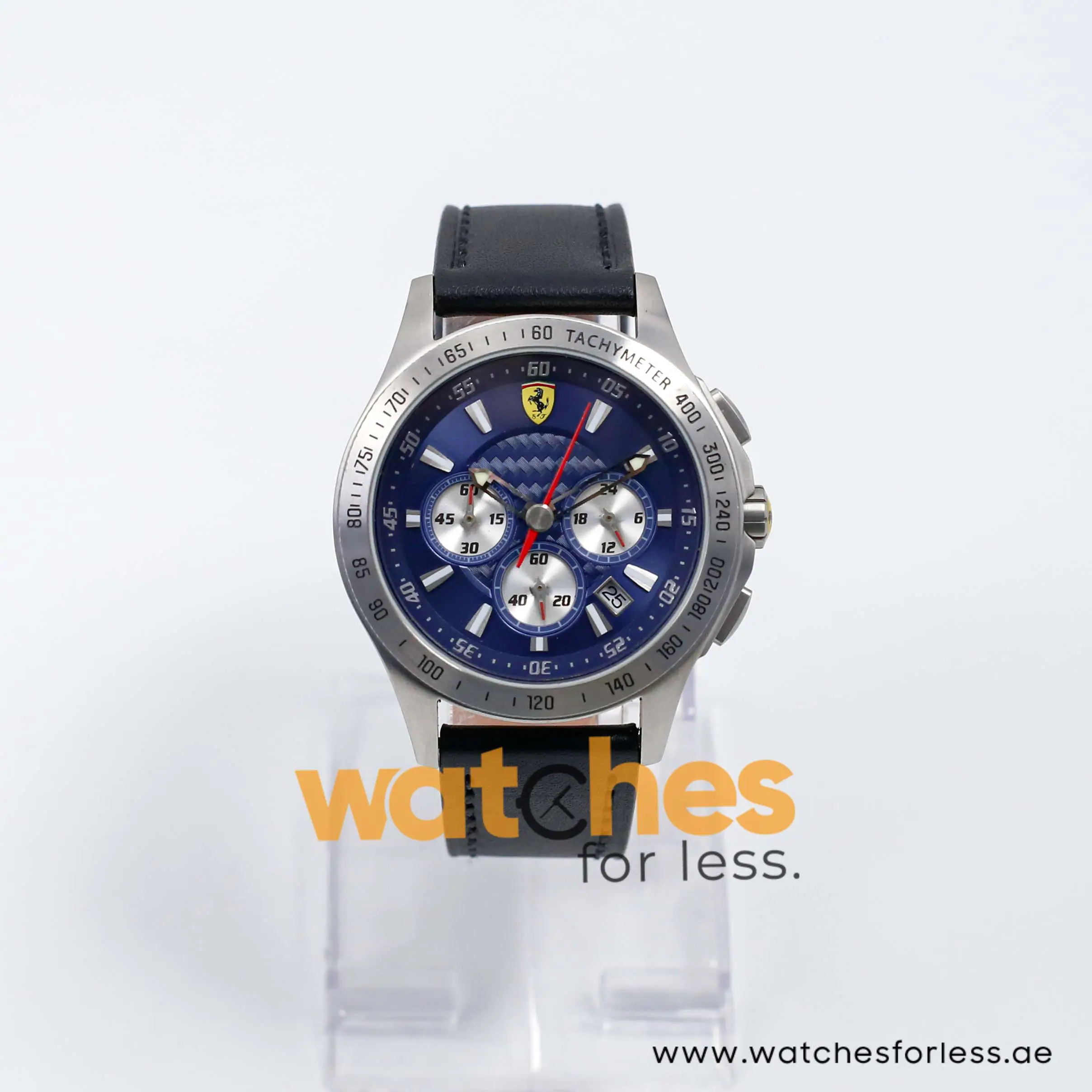 Ferrari Men’s Quartz Black Leather Strap Blue Dial 44mm Watch 830041/4 UAE DUBAI AJMAN SHARJAH ABU DHABI RAS AL KHAIMA UMM UL QUWAIN ALAIN FUJAIRAH
