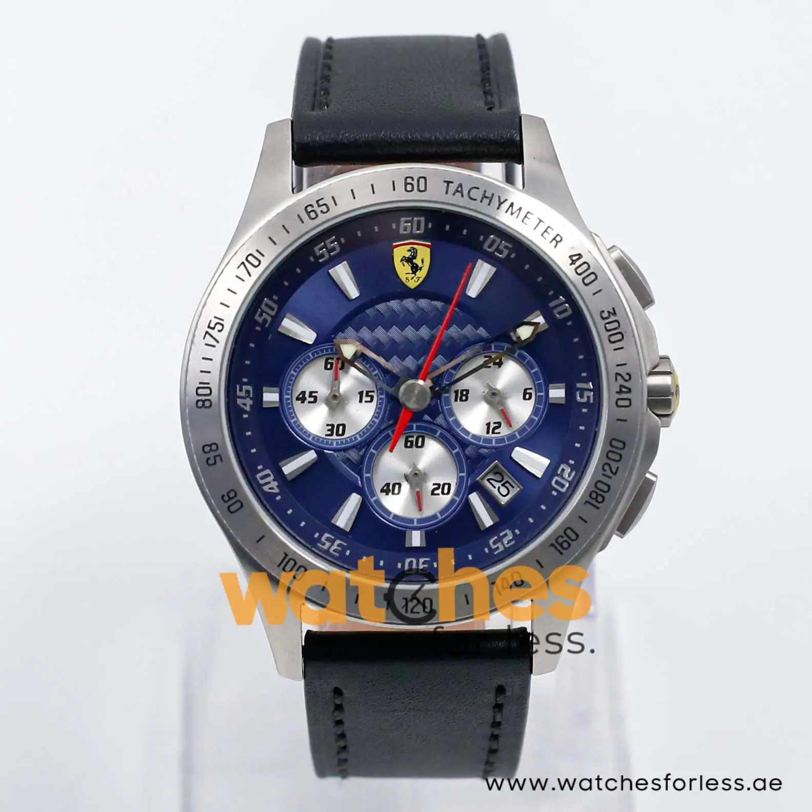 Ferrari Men’s Quartz Black Leather Strap Blue Dial 44mm Watch 830041/4 UAE DUBAI AJMAN SHARJAH ABU DHABI RAS AL KHAIMA UMM UL QUWAIN ALAIN FUJAIRAH
