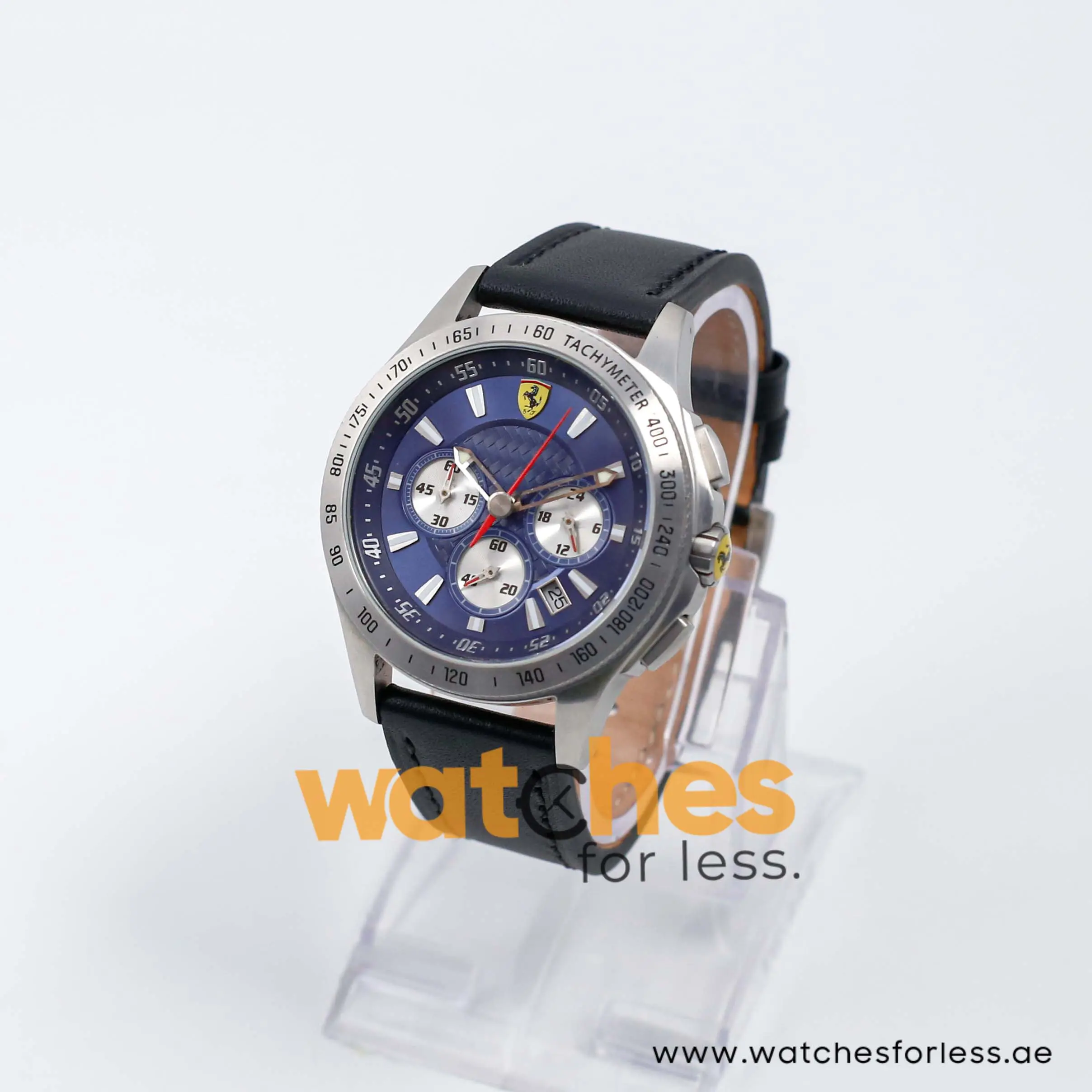 Ferrari Men’s Quartz Black Leather Strap Blue Dial 44mm Watch 830041/4 UAE DUBAI AJMAN SHARJAH ABU DHABI RAS AL KHAIMA UMM UL QUWAIN ALAIN FUJAIRAH