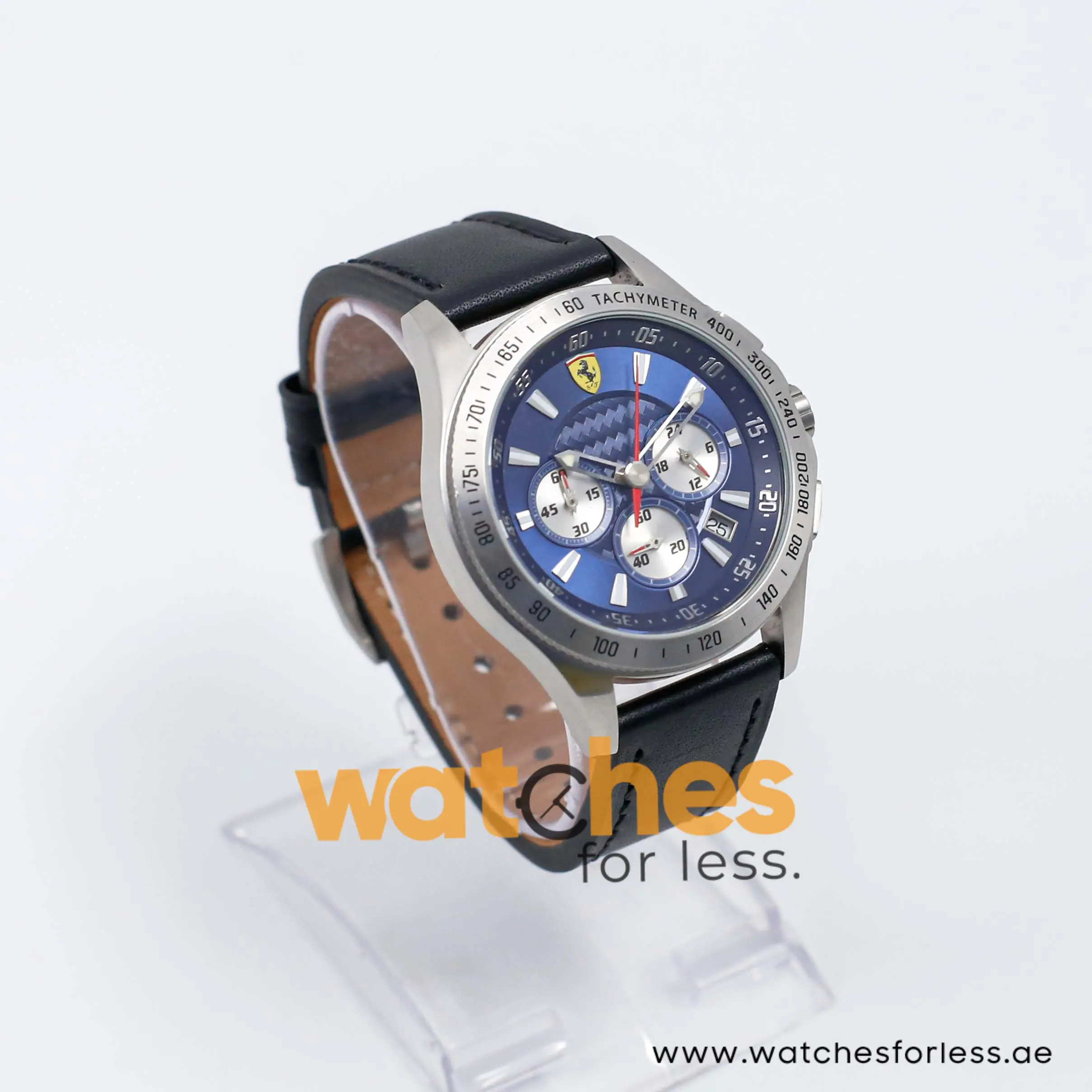 Ferrari Men’s Quartz Black Leather Strap Blue Dial 44mm Watch 830041/4 UAE DUBAI AJMAN SHARJAH ABU DHABI RAS AL KHAIMA UMM UL QUWAIN ALAIN FUJAIRAH
