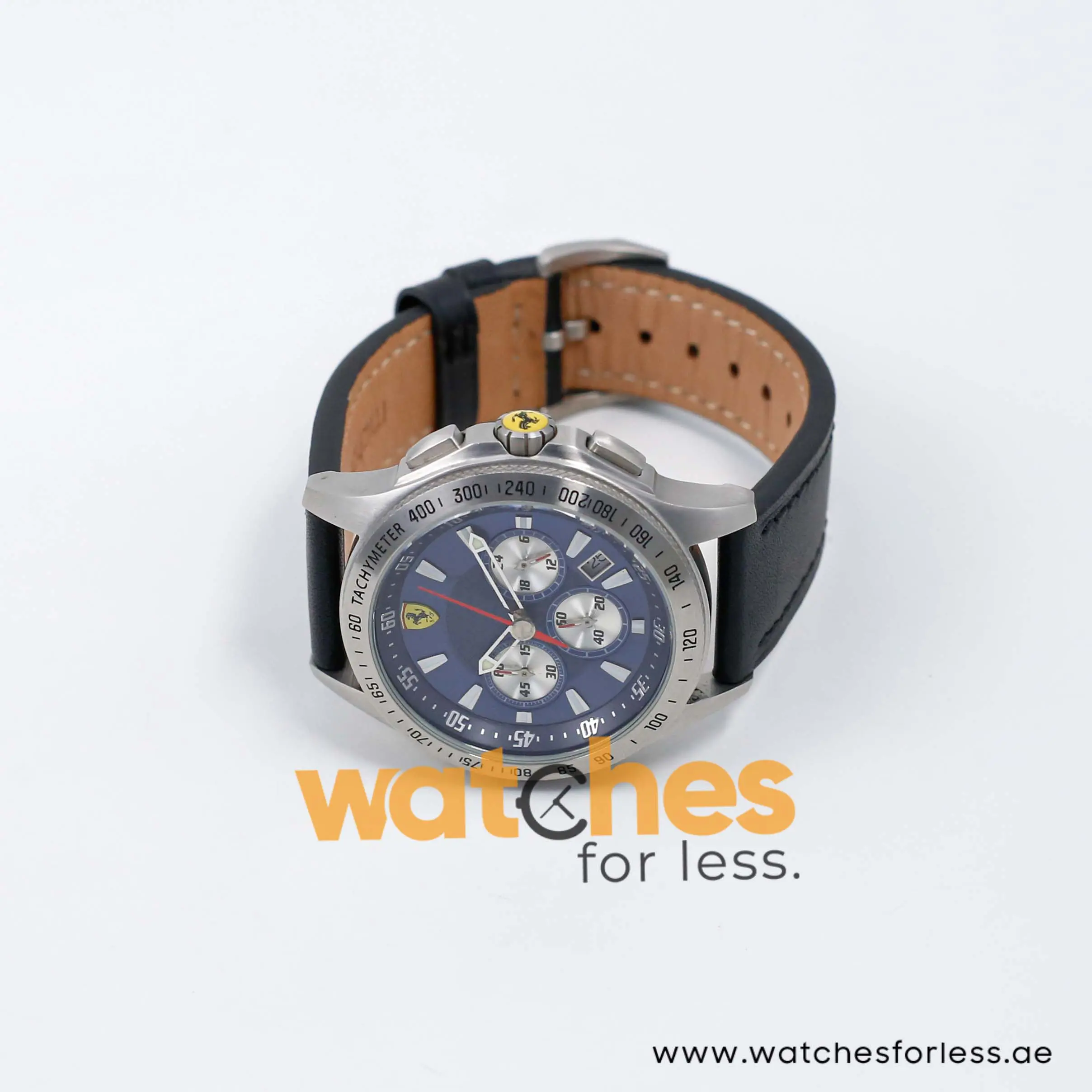 Ferrari Men’s Quartz Black Leather Strap Blue Dial 44mm Watch 830041/4 UAE DUBAI AJMAN SHARJAH ABU DHABI RAS AL KHAIMA UMM UL QUWAIN ALAIN FUJAIRAH