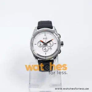 Hugo Boss Men’s Quartz Black Leather Strap White Dial 43mm Watch 1512153/1 UAE DUBAI AJMAN SHARJAH ABU DHABI RAS AL KHAIMA UMM UL QUWAIN ALAIN FUJAIRAH
