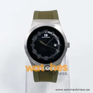 Hugo Boss Men’s Quartz Olive Green Silicone Strap Black Dial 42mm Watch 1512695 UAE DUBAI AJMAN SHARJAH ABU DHABI RAS AL KHAIMA UMM UL QUWAIN ALAIN FUJAIRAH